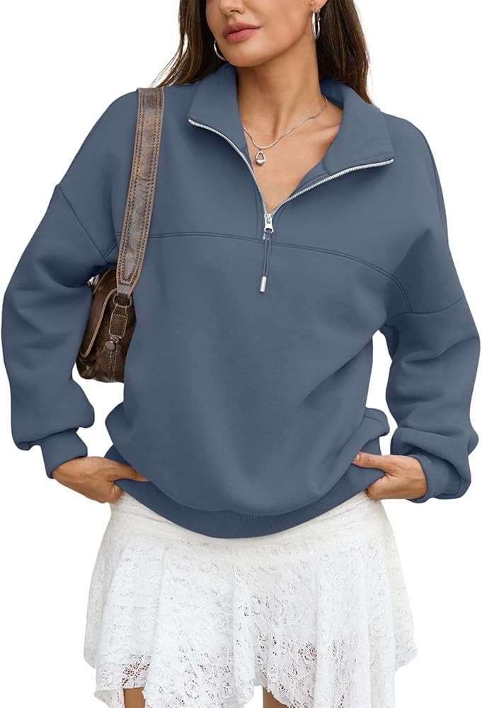 EasyGala Womens Oversized Quarter Zip Sweatshirts Fleece Half Zipper Pullover Tops Fall Fashion O... | Amazon (US)