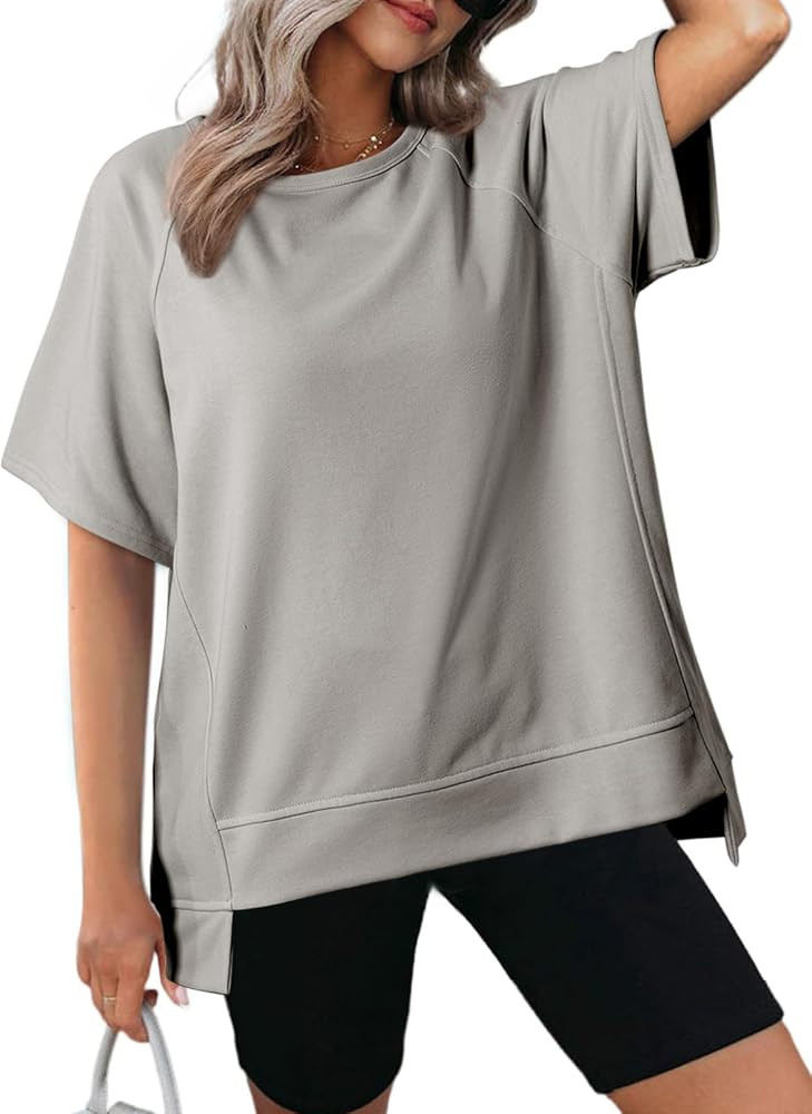 Dokotoo Oversized T Shirts for Women Crewneck Short Sleeve Casual Summer Tops Lightweight Loose H... | Amazon (US)