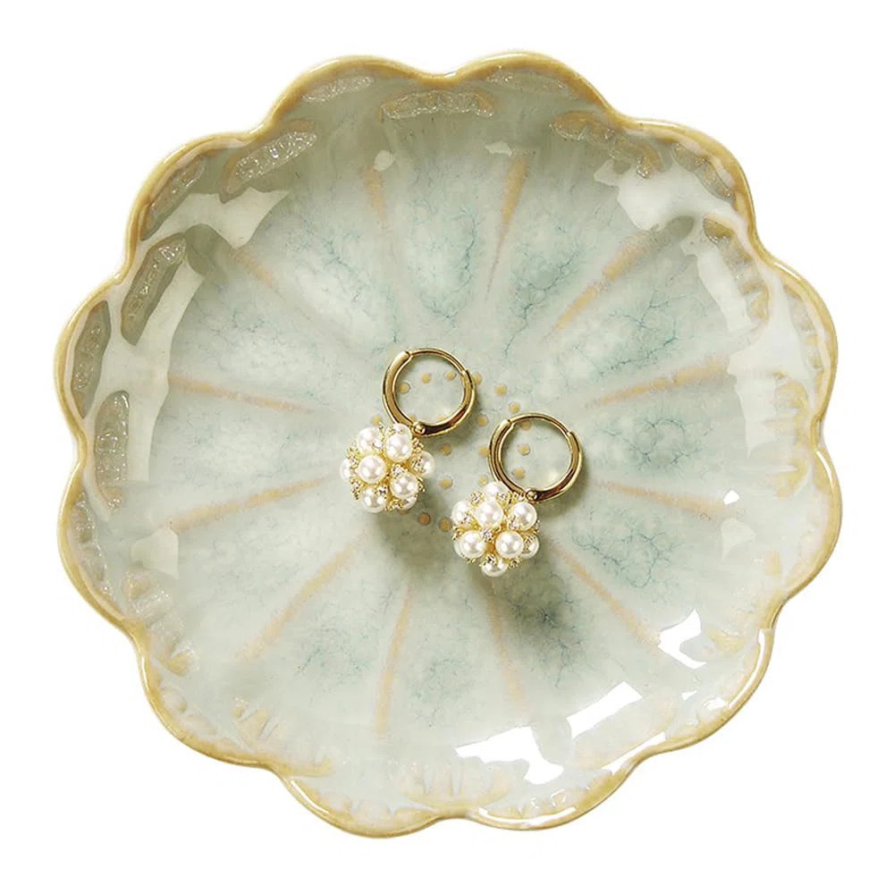 Lotus Leaf Ceramic Ring Holder Dish, Small Key Bowl Trinket Tray, Jewelry Organizer For Necklace ... | Wayfair North America