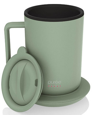 Puree Warming Coffee Mug, 12 oz. Stainless Steel Coffee Mug with Mug Warmer Coaster and Lid | Macy's