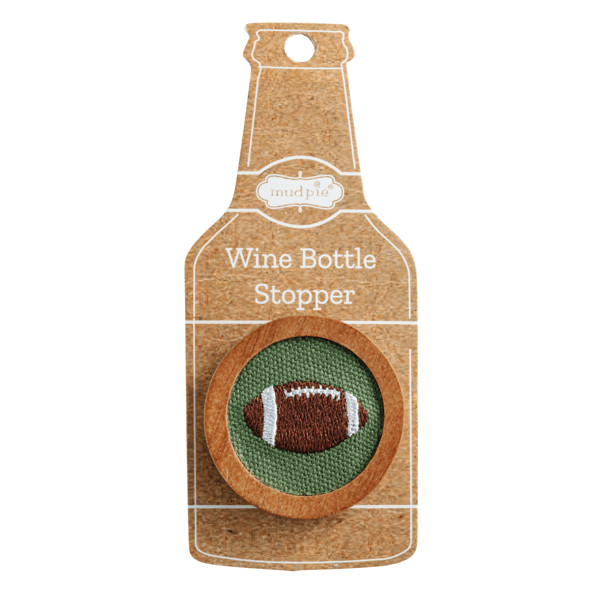 Football Embroidered Bottle Stopper | Mud Pie