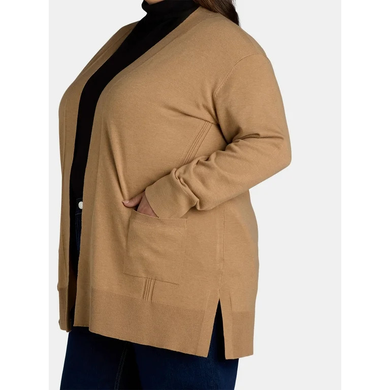Terra & Sky Women's Fine Gauge Cardigan, Lightweight; Sizes 0X-4X - Walmart.com | Walmart (US)