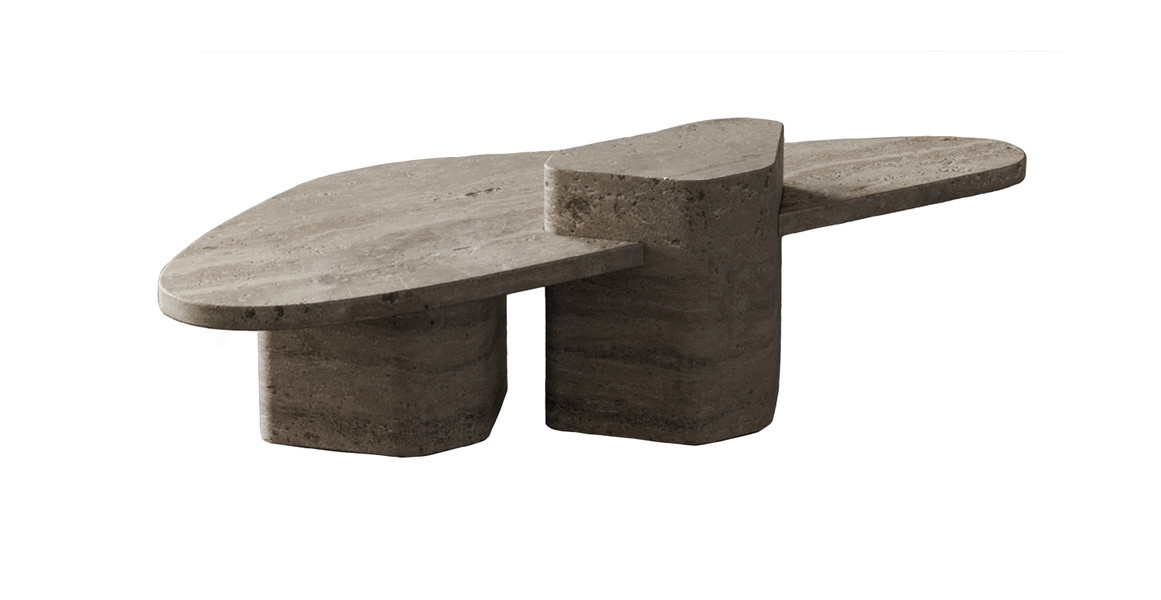 Roman Travertine Puzzle Coffee Table | Manhattan Home Design
