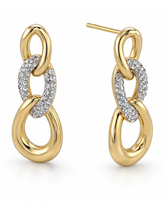 Crystal Link Drop Post Earrings | Macy's