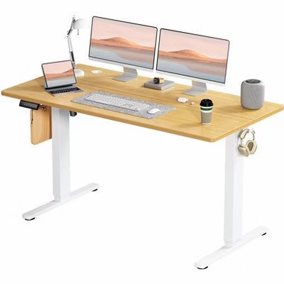 Bestier Height Adjustable Electric Standing Desk, 55" x 24" Ergonomic Sit Stand up Desk with Hooks and Wire Holes, Memory Computer Home Office Desk | Target