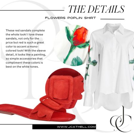 This blouse from Saks has subtle red roses on it, but the Gucci wallet and flats from Nordstrom bring that extra pop of color! 

#LTKstyletip #LTKshoecrush #LTKitbag