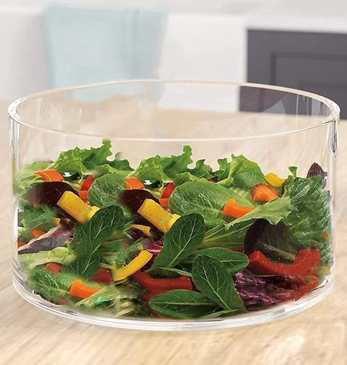 Large Glass Salad Bowl - Microwave & Dishwasher Safe - Centerpiece Serving Bowl - Mixing and Serv... | Amazon (US)