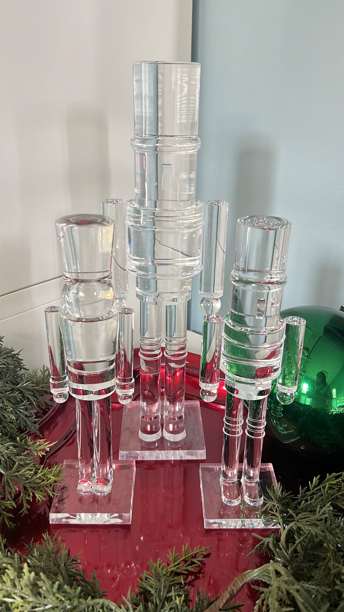 A clear nutcracker on the mantel? It’s a genius move for adding that perfect festive sparkle! It's subtle, chic, and adds the perfect charm to the room's holiday vibe.
sparkle and shine, classic holiday decor, living room inspo, holiday aesthetic, entryway vibes, cozy home, winter wonderland, affordable finds

#LTKHome #LTKFindsUnder50 #LTKSeasonal