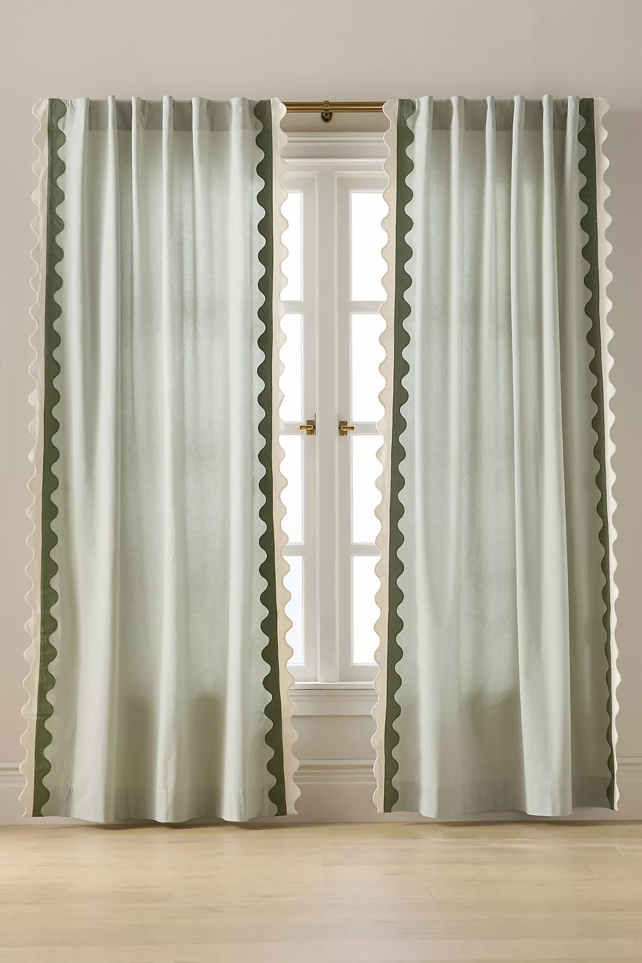 Maeve Scalloped Cotton Curtain | Anthropologie (US)