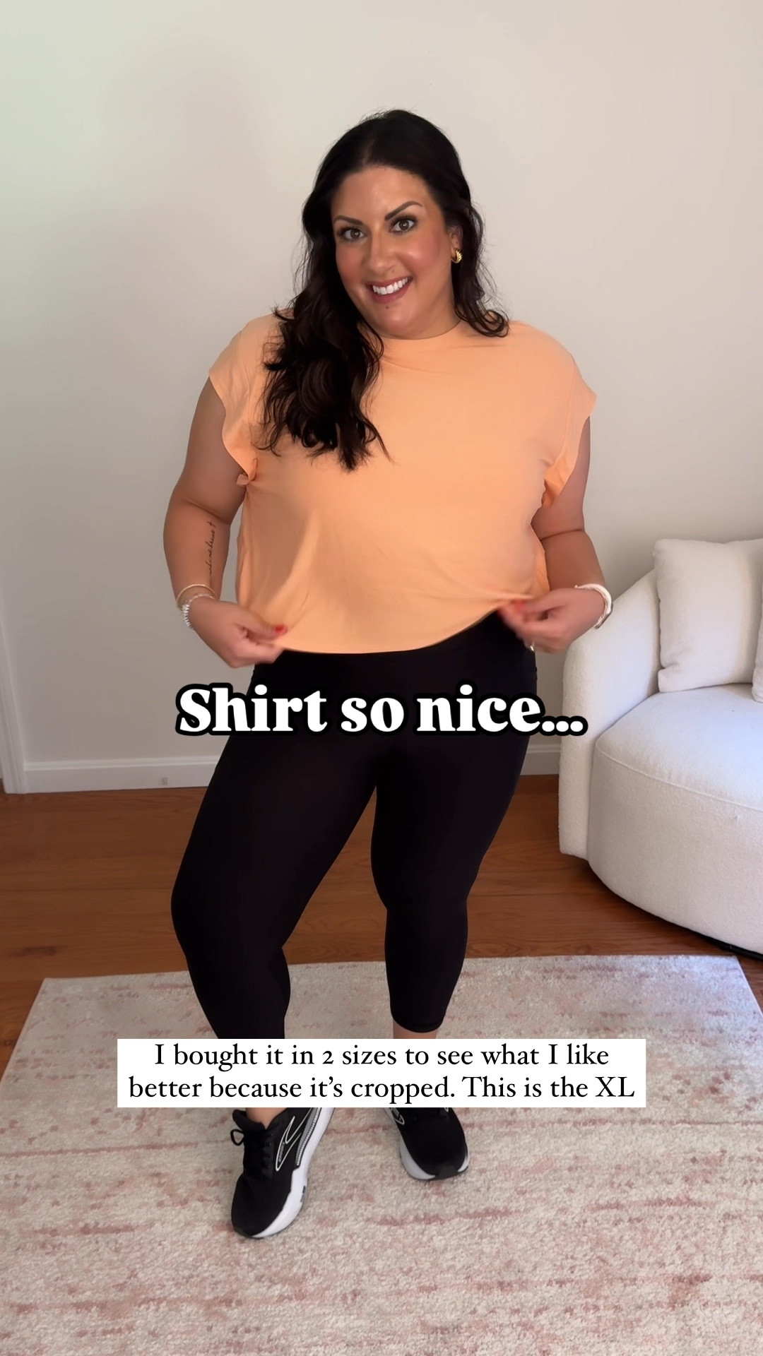 Old Navy workout clothes are my favorite and these shirts are so good I had to buy 2- and now I want the other 2 colors! Wearing an XL in the orange one and an XL tall in the black. I think they both fit great and aren’t too cropped. 

#LTKFitness #LTKMidsize #LTKSaleAlert