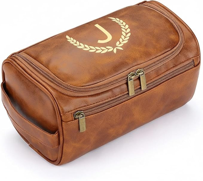 OXYEFEI Personalized Toiletry Bag for Men,Personalized Gifts for Men,Engraved Initial PU Leather ... | Amazon (US)