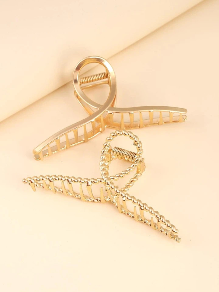 2pcs Solid Hair Claw | SHEIN