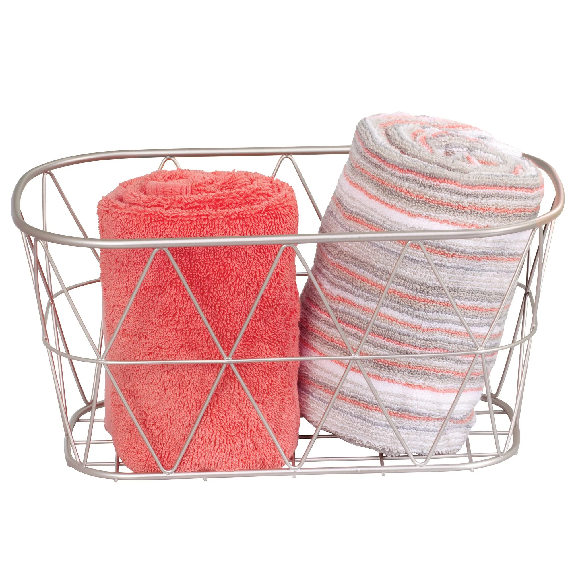 BH&G Homes & Gardens Small Bathroom Satin Wire Storage Basket | Walmart (US)