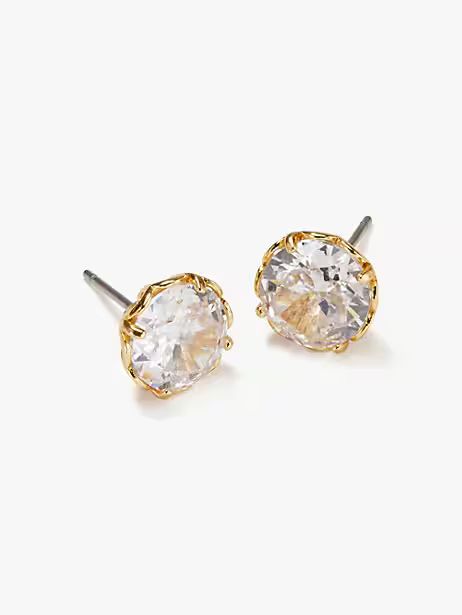 Kate Spade That Sparkle Round Earrings, Clear/Gold | Kate Spade (US)
