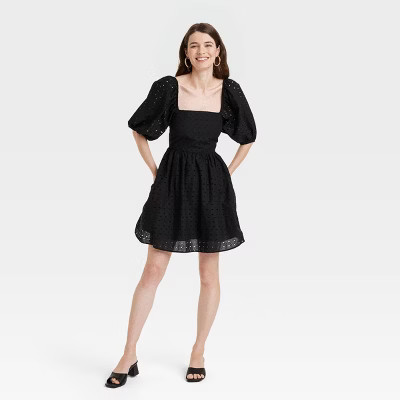 Women's Puff 3/4 Sleeve Dress - A New Day™ | Target