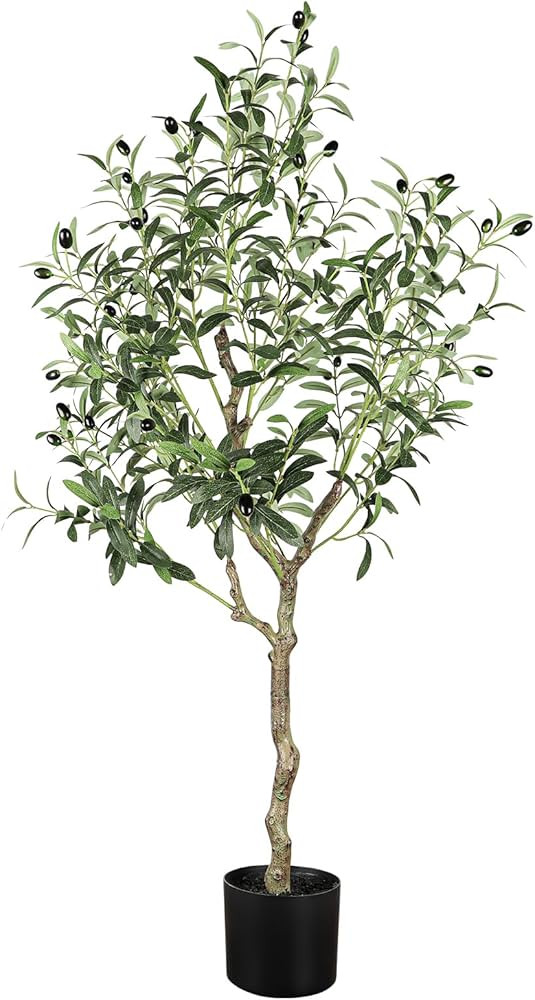 YOLEO 4FT Artificial Olive Tree Tall Faux Silk Olive Plant with Lifelike Olive Leaves Fake Olive ... | Amazon (UK)