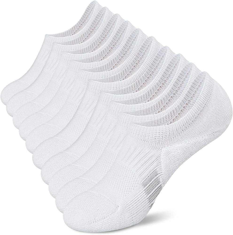 No Show Socks Womens Athletic Cushion Ankle Footies Low Cut Socks 5-6 Pairs | Amazon (US)