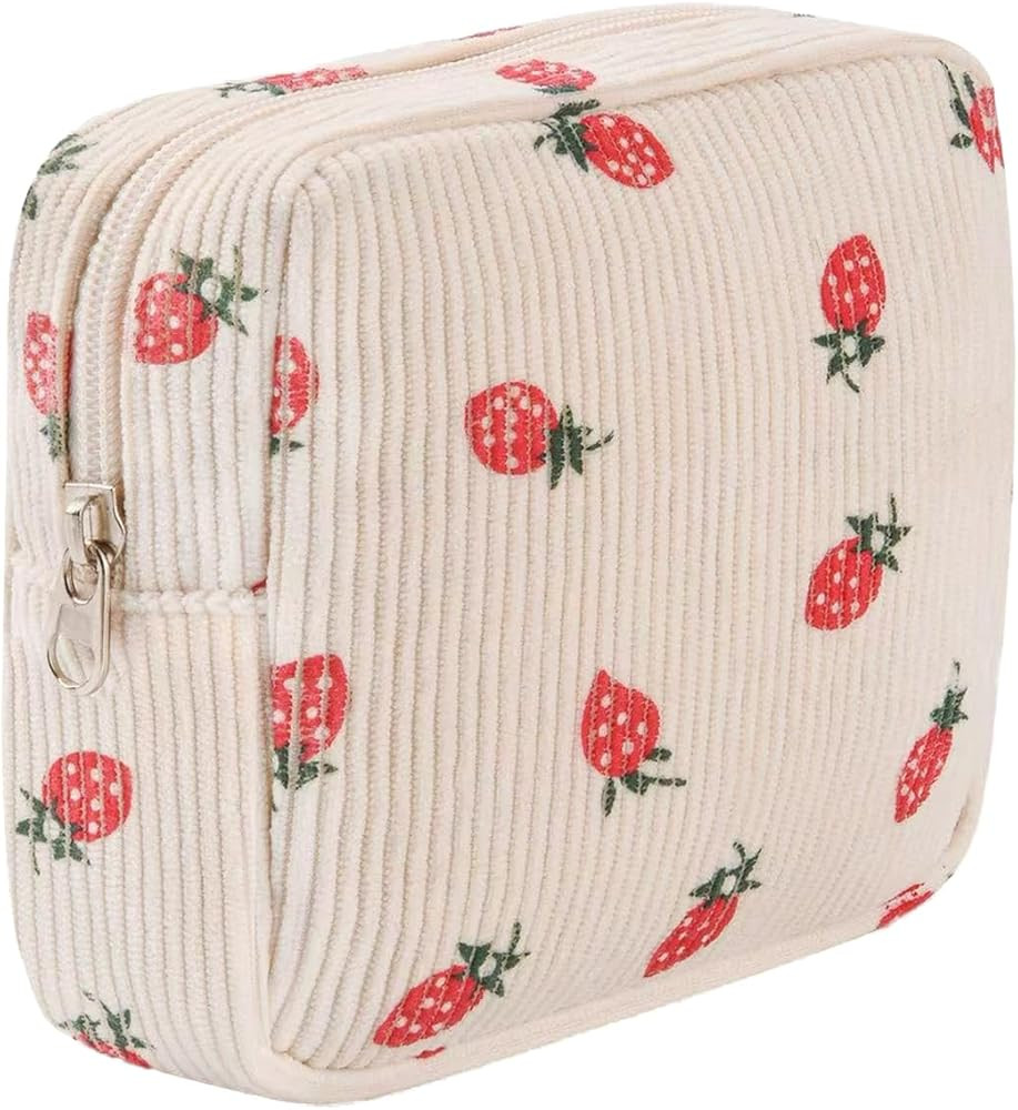 Small Makeup Bag for Purse,Corduroy Cute Cosmetic bag for Purse,Portable Mini Makeup Bag,Travel T... | Amazon (US)