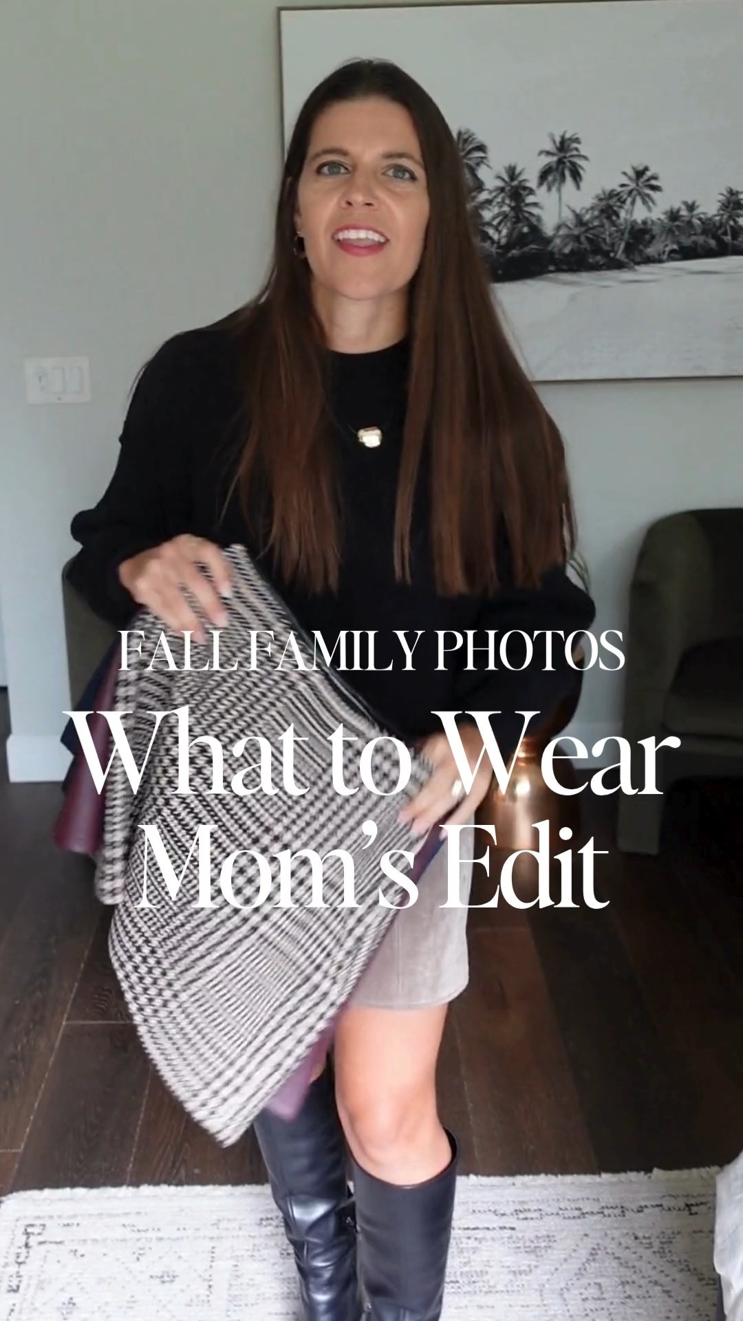 What to wear for fall or winter family photos for moms. If you don't want to wear a dress, try this easy outfit. Skirt, sweater + tall boots. Instant style and endless options. Plus you can wear all the pieces multiple times this fall. Plaid skirt - suede skirts - fall skirts - fall fashion - family picture outfits - fall style - amazon fashion - free people - fall boots 

 

#LTKStyleTip