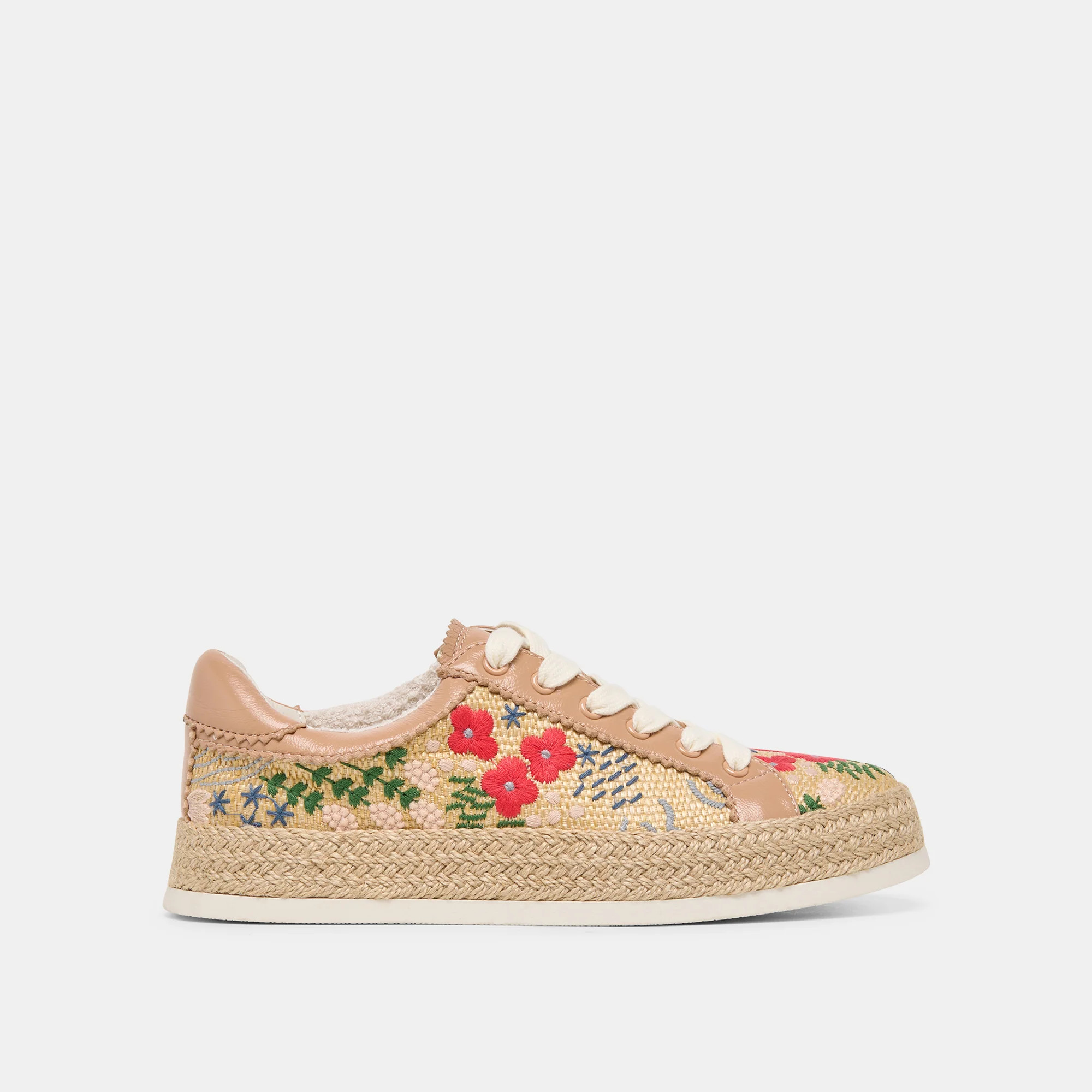 Azalia Sneakers Sand Floral Raffia | DolceVita.com