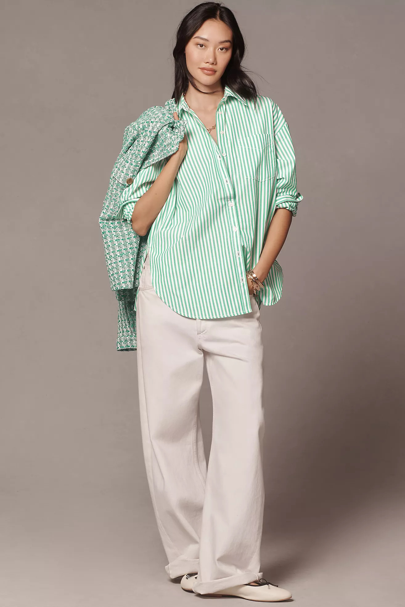 The Bennet Buttondown Shirt by Maeve: Striped Edition | Anthropologie (US)