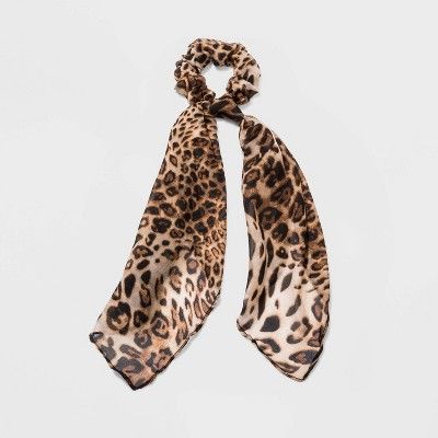 Leopard Print Chiffon Fabric Twister Multiple Ways to Wear Scarf - Wild Fable™ Brown | Target