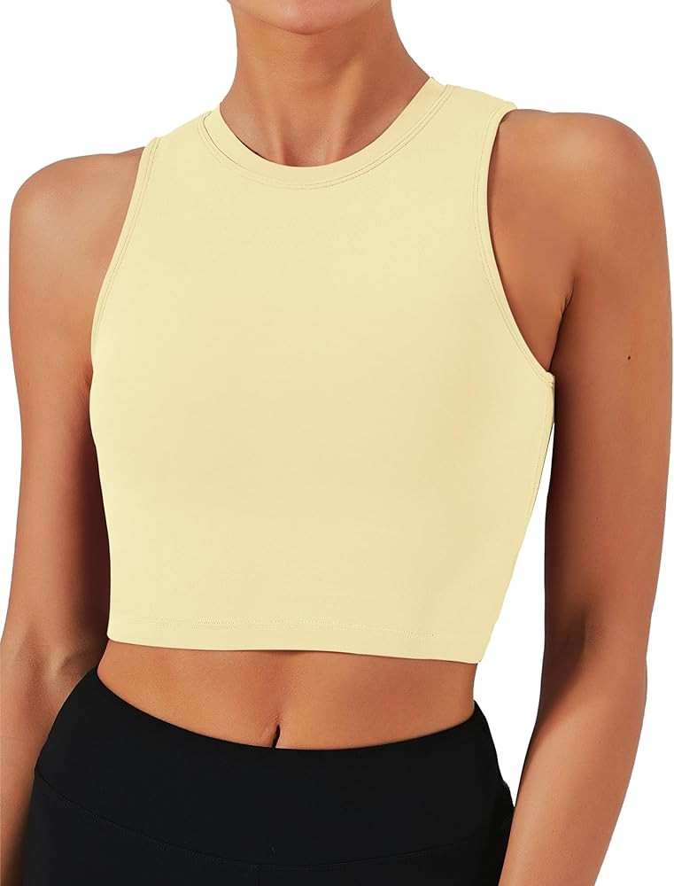 Natural Feelings Nudi Sports Bras for Women Removable Padded Yoga Tank Tops Sleeveless Fitness Wo... | Amazon (US)