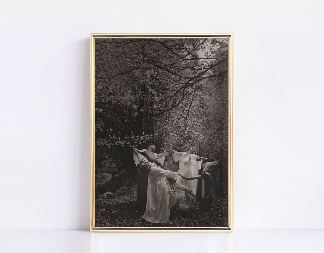 Vintage Halloween Print Dark Academia Witch Coven Circle Fall Print Halloween Decor Modern Vintag... | Etsy (US)