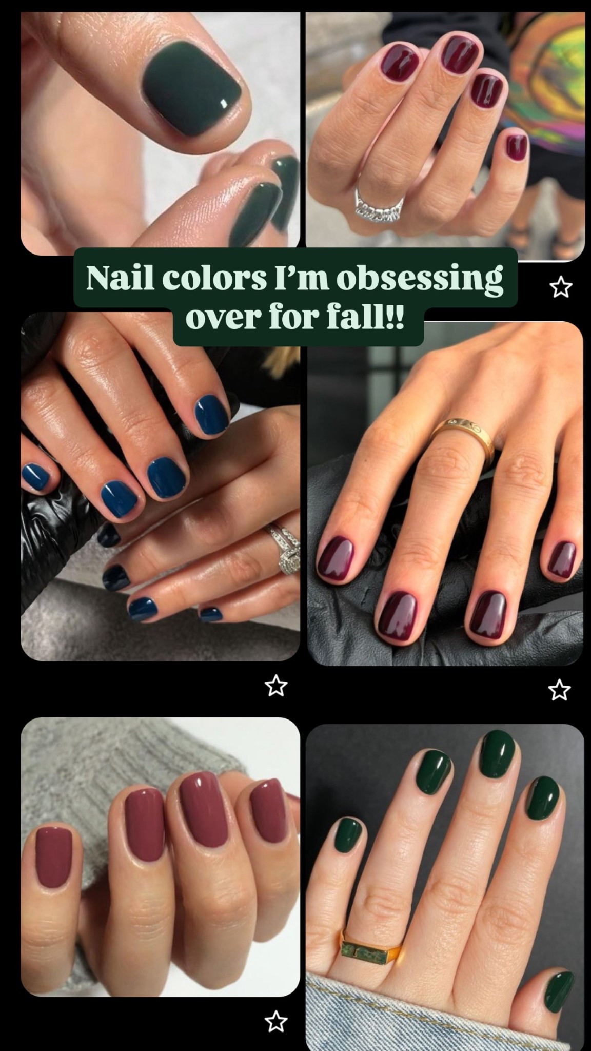 Nail inspo for fall! I am loving the deeper jewel tones for my manicures 🫒🧵🧣 What nail colors are you loving for autumn? 

#LTKBeauty
