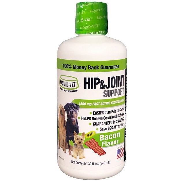 LIQUID-VET Hip & Joint Support Bacon Flavor Liquid Joint Supplement for Dogs, 32-oz bottle - Chew... | Chewy.com