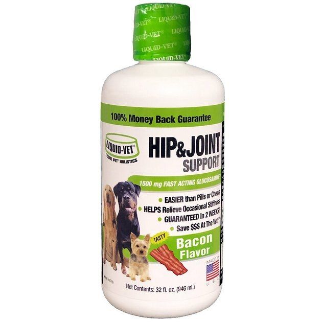 LIQUID-VET Hip & Joint Support Bacon Flavor Liquid Joint Supplement for Dogs, 32-oz bottle - Chew... | Chewy.com
