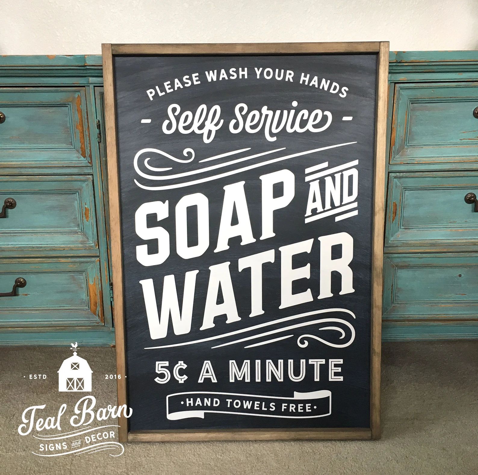 SOAP and WATER Bathroom Sign Farmhouse Style  Vintage | Etsy | Etsy (US)