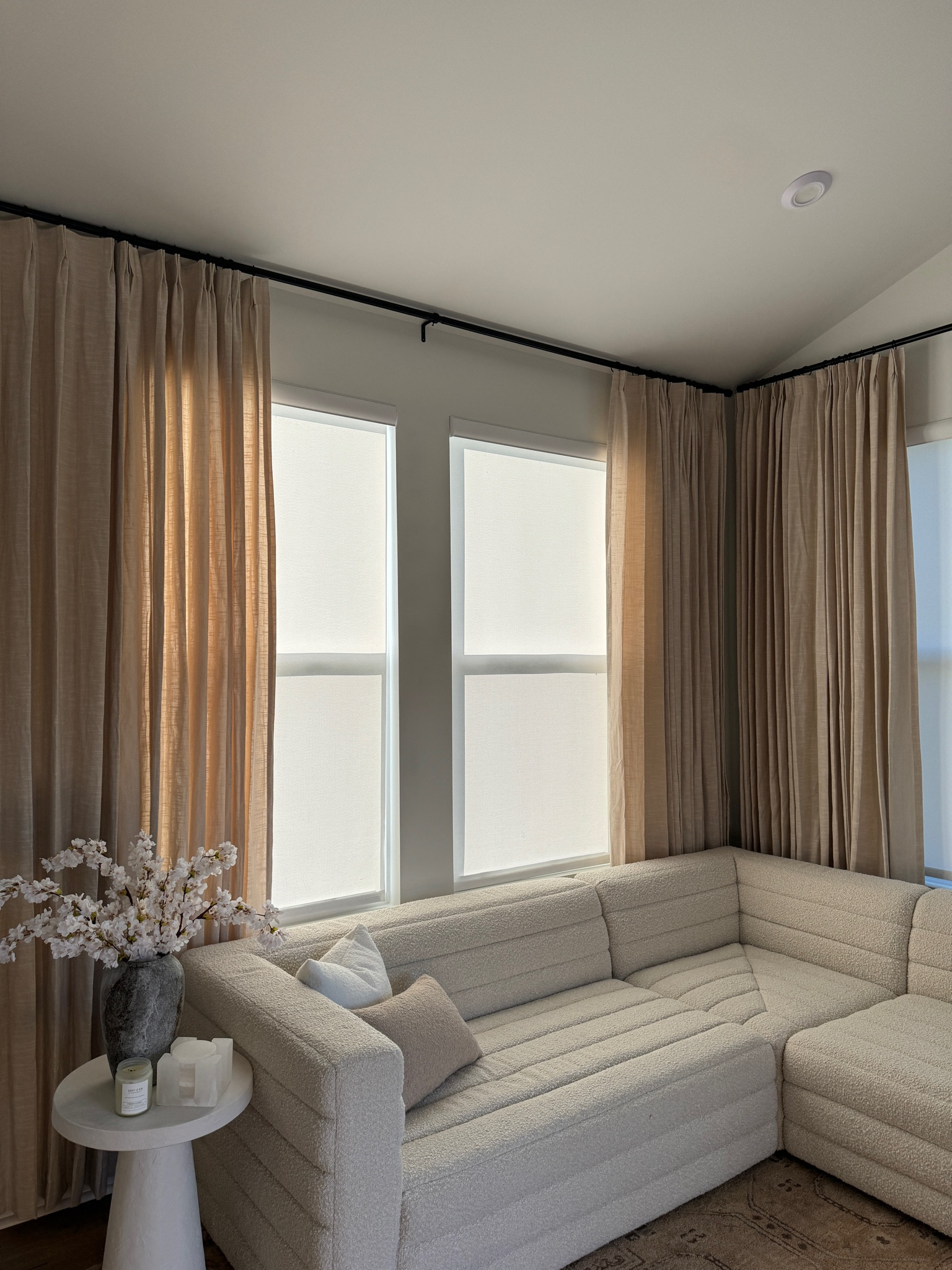 Viral Amazon curtains from TWOPAGES ✨ Mine are the Jawara custom series in the color “birch” 🤎 I did 6 panels between the 3 walls 🥰 

#LTKhome #LTKstyletip