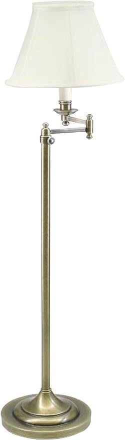 House Of Troy CL200-AB Club Collection Portable Floor Lamp, Antique Brass with Off White Soft Sha... | Amazon (US)