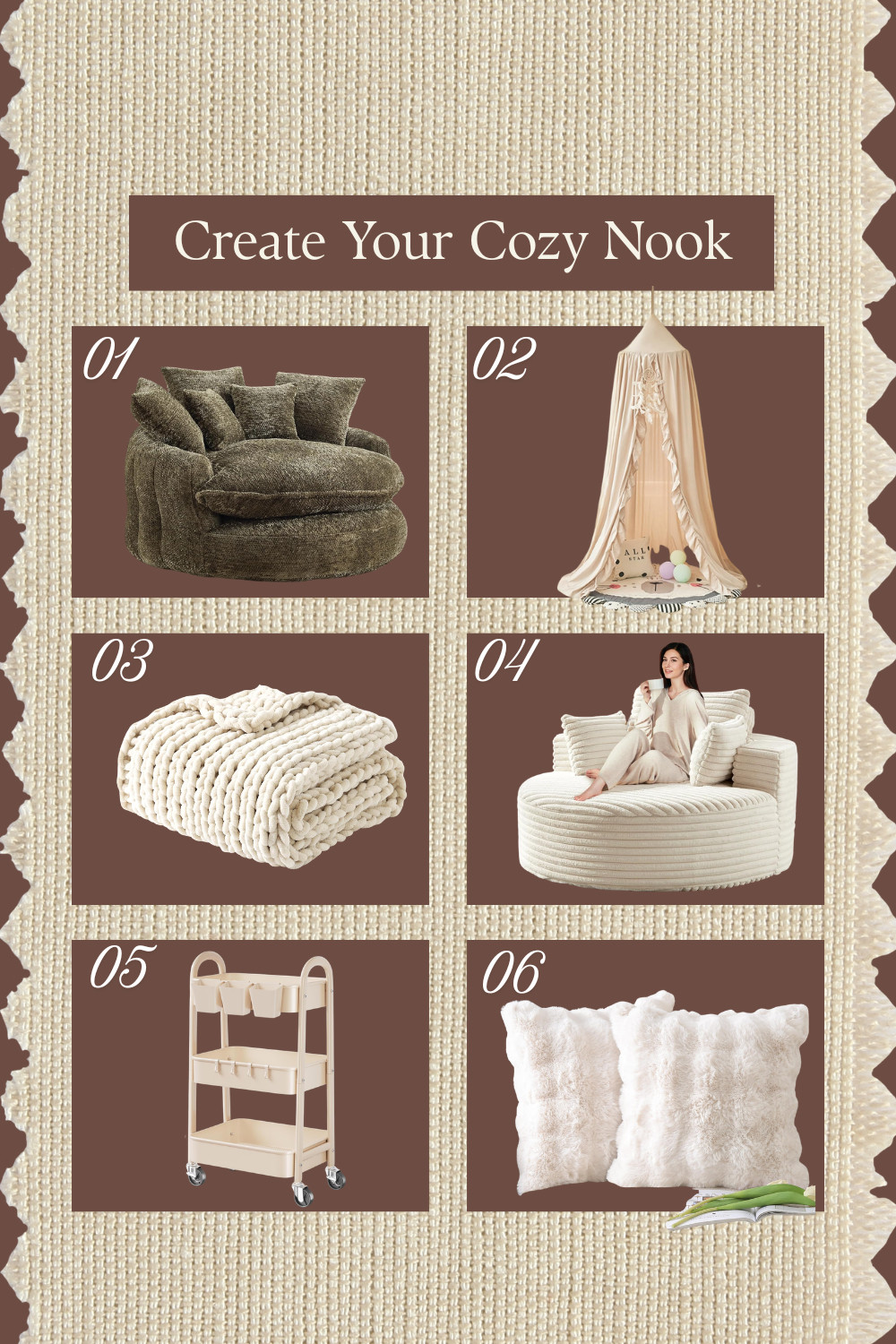 i've recently added the canopy above my cozy reading/ hobby nook and now it feels even more like its own little world! 🕯️🤎 #nook #cozynook #readingnook #hobbynook #chaise #chair #canopy #pillows #homedecor #interiordesign 

 #LTKSeasonal #LTKHome