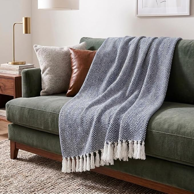 Americanflat 50x60 Throw Blanket - Soft and Breathable Cotton Throw Blanket for Couch, Bed, Chair... | Amazon (US)