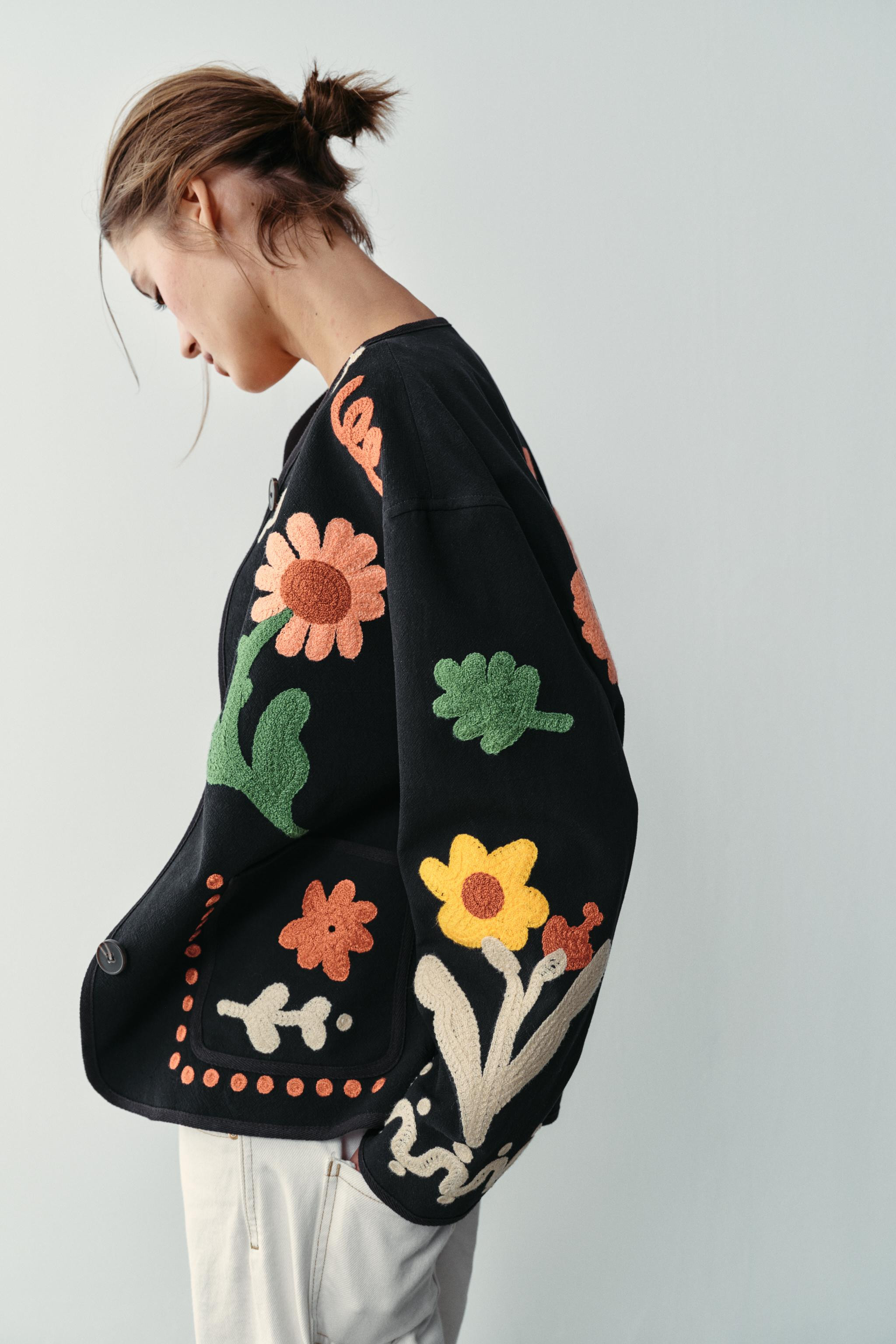 EMBROIDERED FLORAL JACKET | Zara US