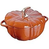 STAUB Cast Iron Pumpkin Cocotte Dutch Oven, 3.5-quart, Burnt Orange, Made in France | Amazon (US)