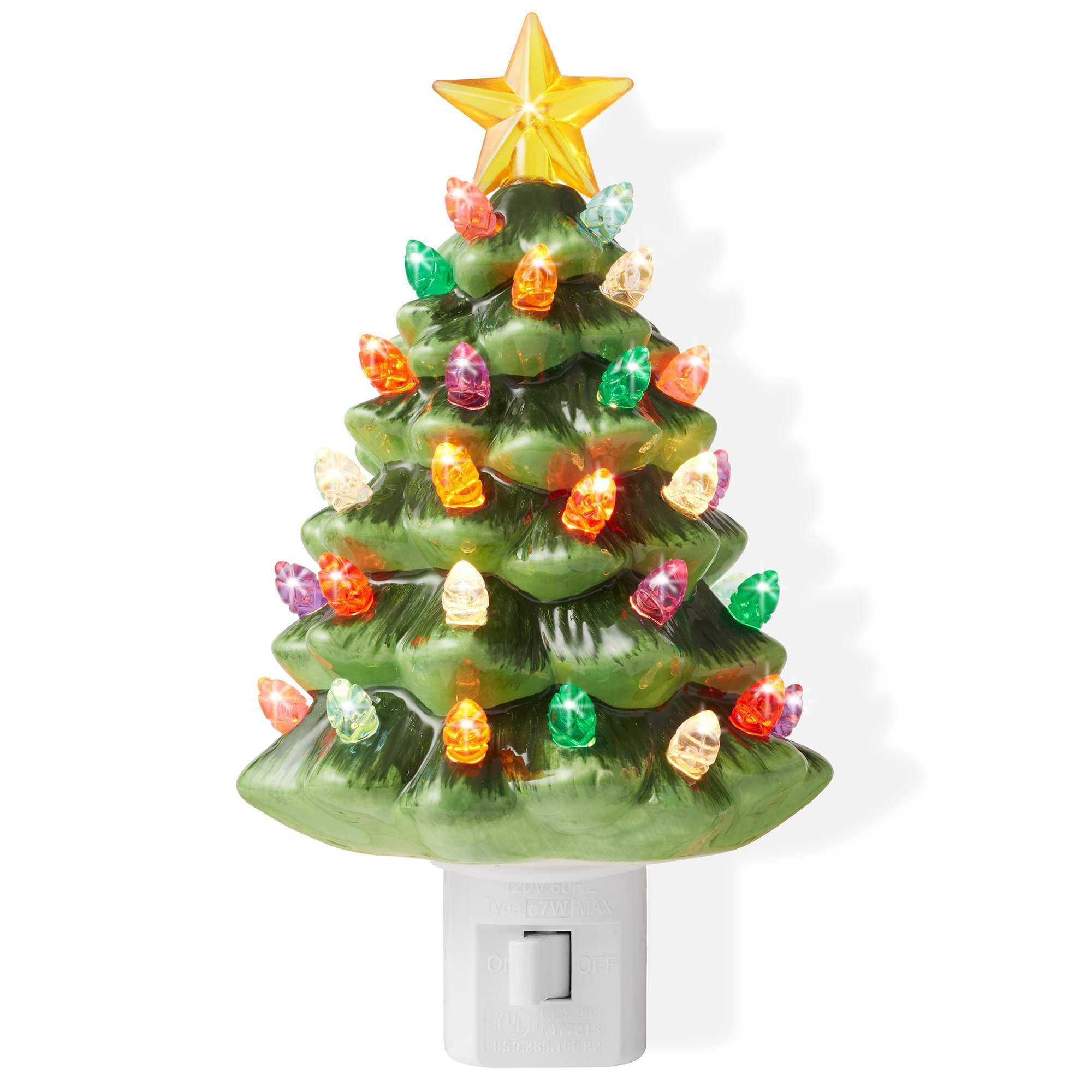 Casafield Ceramic Green Christmas Tree Plug-in Decorative Night Light | SZN-NL-821-GRN | Lowe's