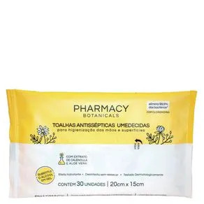 Toalhas Umedecidas Antissépticas Pharmacy Botanicals - 30 Unidades | Amobeleza (BR)