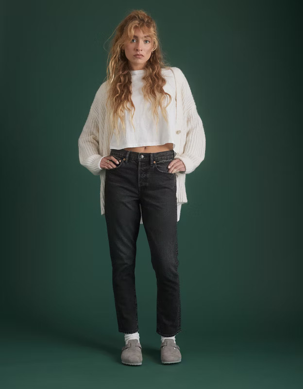 AE77 Premium Straight Crop Jean | American Eagle Outfitters (US & CA)