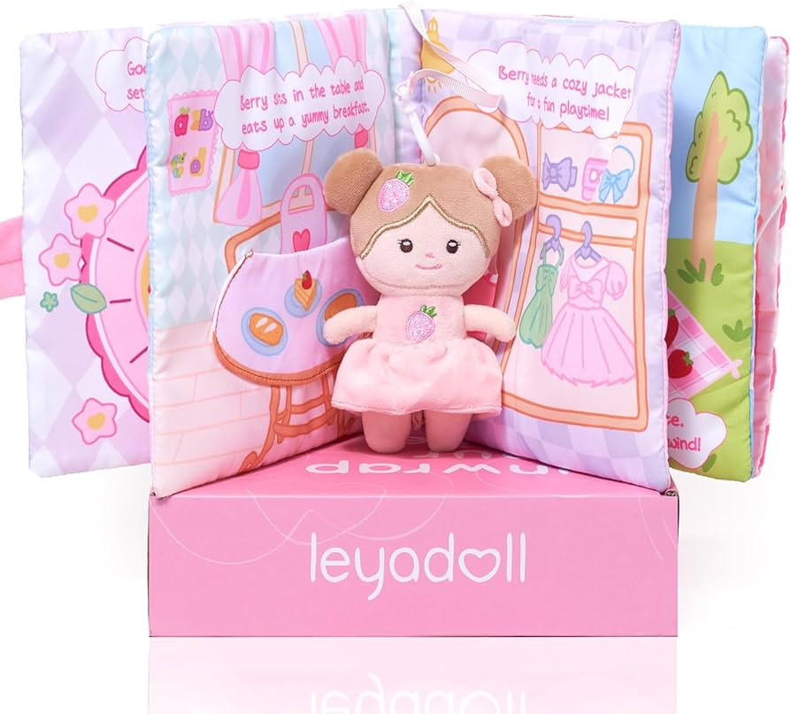LeyaDoll Interactive Sensory Soft Cloth Book, Educational Crinkle Quiet Activity Busy Book for Ba... | Amazon (US)