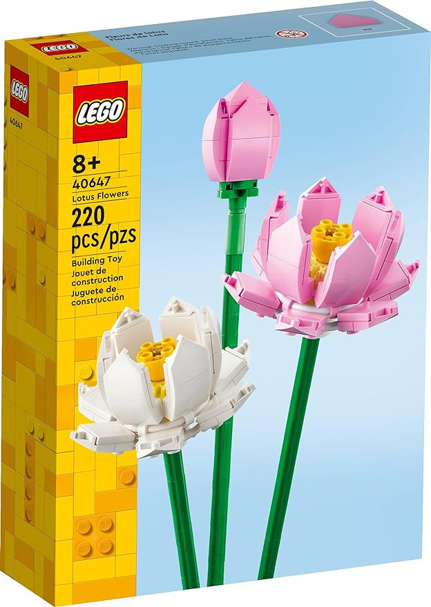 LEGO Lotus Flowers Building Kit, Artificial Flowers for Decoration, Gift for Valentine's Day, Aes... | Amazon (US)