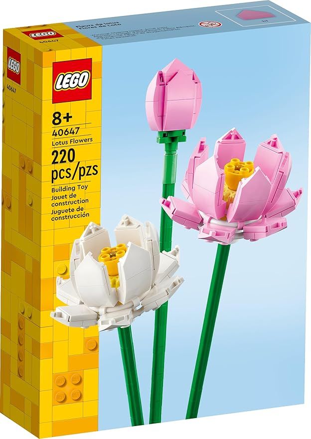 LEGO Lotus Flowers Building Kit, Artificial Flowers for Decoration, Gift for Valentine's Day, Aes... | Amazon (US)
