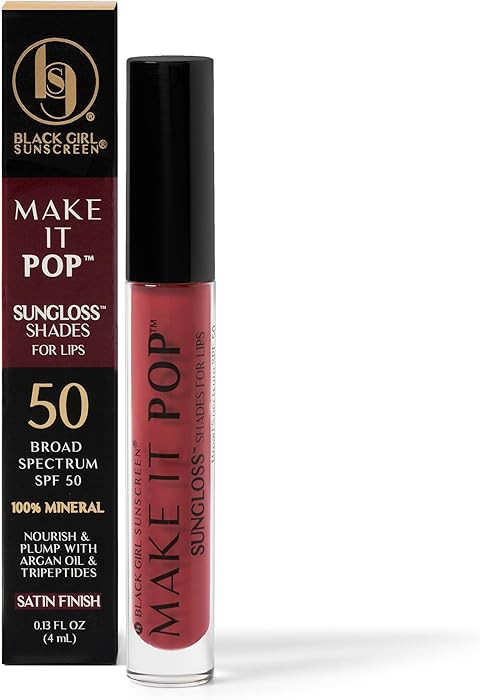BLACK GIRL SUNSCREEN Make It Pop Sungloss for Women - SPF 50 Tinted Lip Gloss, Sunscreen Sungloss... | Amazon (US)