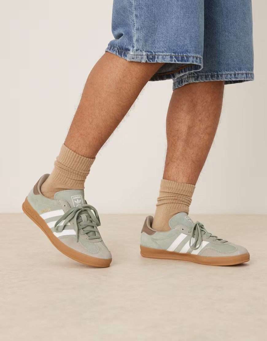 adidas Originals Gazelle indoor sneakers in sage green-Brown | ASOS (Global)