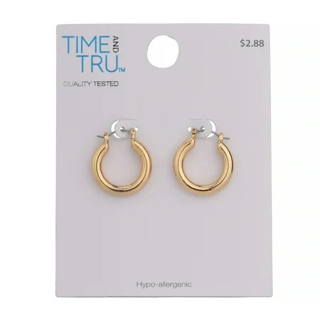 Gold Medium Thick Hoop Earring | Walmart (US)