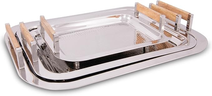 Decorative Silver Tray by Objet D’Art, Verona Beaufort Round Bar Tray for Living Room, Ottoman ... | Amazon (US)