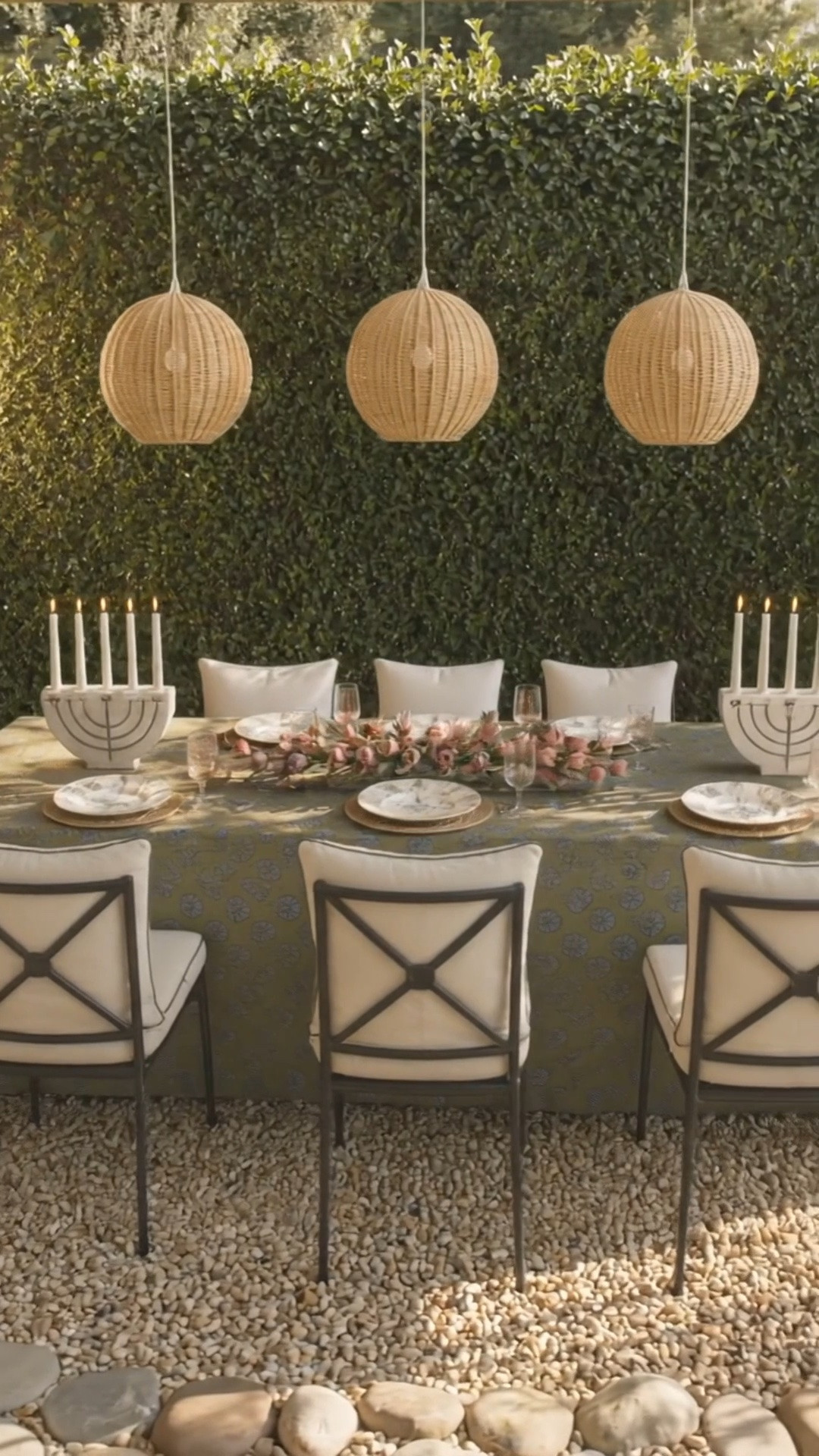 Long weekend plans, everybody? How about dining al fresco? ✨

A beautiful tablecloth can instantly elevate any table setting, and I love how this deep olive green linen brings richness, warmth, and a sophisticated garden feel to the entire table.

The modern-classic dining chairs are another favorite—the timeless silhouette paired with crisp black piping feels tailored, elegant, and just romantic enough for an outdoor dinner setting. Layered with floral dinner plates, woven rattan pendants, candlelight, and lush greenery, the whole space feels polished yet inviting for a long weekend gathering.

A perfect time to refresh the table and outdoor dining space during the Labor Day Sale.

#AlFrescoDining #LongWeekendPlans #LaborDaySale #TableLinen #Tablecloth #DinnerSet #DinnerPlate #DiningTable #OutdoorLighting #DiningChair #OutdoorDining #TableSetting #ModernClassic #EntertainingAtHome

#LTKHome #LTKSaleAlert #LTKdayinmylife #LTKHome #LTKSaleAlert