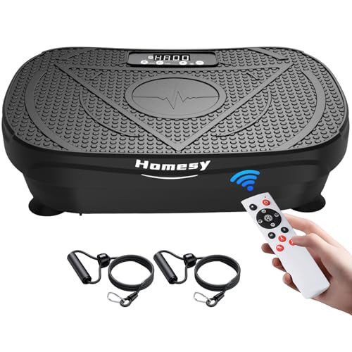 Homesy Vibration Plate Exercise Machine, Vibrating Plate for Lymphatic Drainage, Full Body Shake Platform Board for Home Fitness and Fat Burning, Sport Gym Equipment for Women Men, Black | Amazon (US)